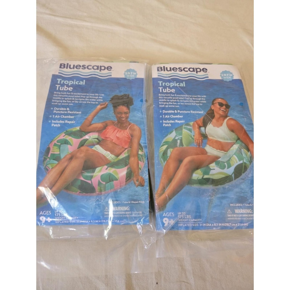 Bluescape 31 in Diameter Inflatable Tropical Tube Donut  2ft 7in 175